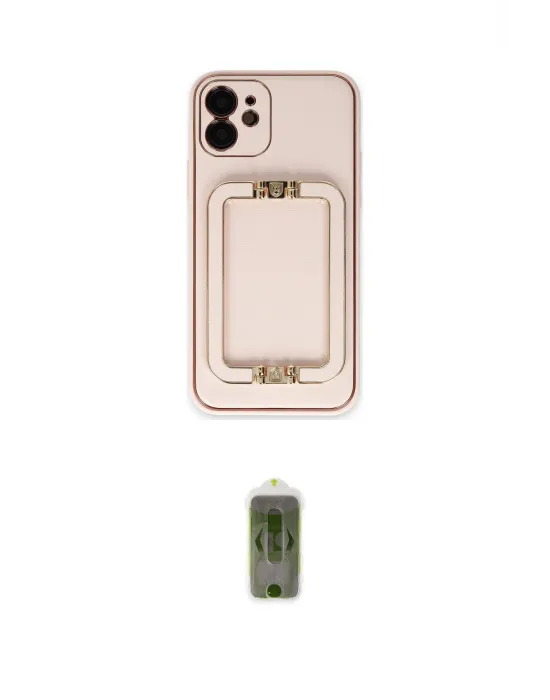 ieg™ iPhone 12 Kılıf Kozmos Minimal Prime - Siyah Joko Magic 5D Hayalet Cam