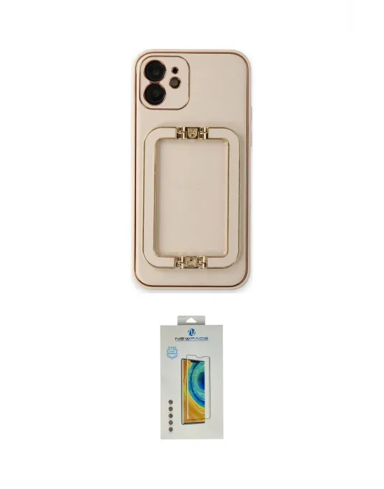 ieg™ iPhone 12 Kılıf Kozmos Minimal Prime - Siyah Polymer Nano Ekran Koruyucu