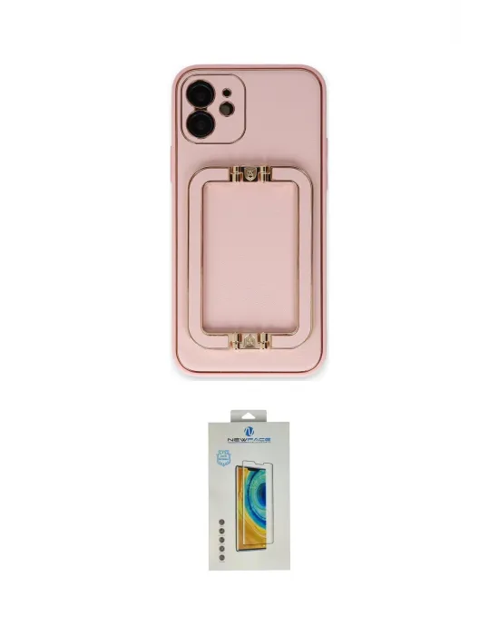 ieg™ iPhone 12 Kılıf Kozmos Minimal Prime - Siyah Polymer Nano Ekran Koruyucu