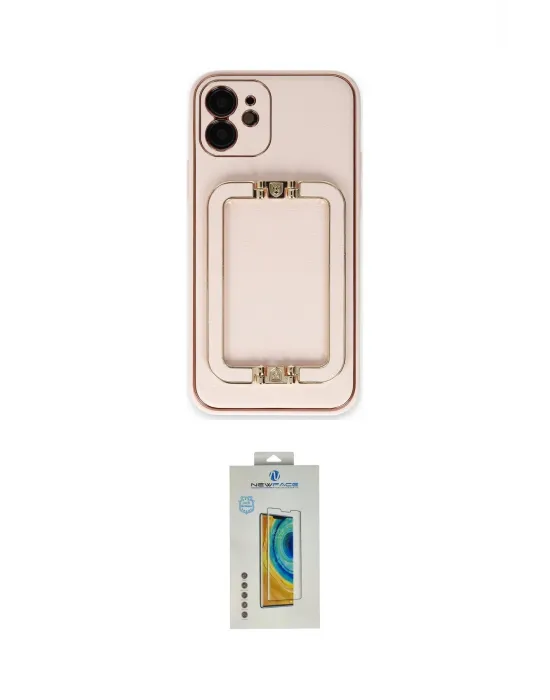 ieg™ iPhone 12 Kılıf Kozmos Minimal Prime - Siyah Polymer Nano Ekran Koruyucu