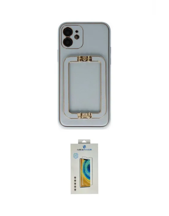 ieg™ iPhone 12 Kılıf Kozmos Minimal Prime - Siyah Polymer Nano Ekran Koruyucu