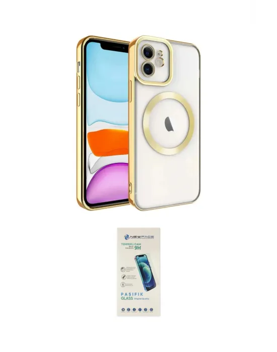 ieg™ iPhone 12 Kılıf Nova Işık Özel Seri - Şeffaf Pasifik Cam Ekran Koruyucu