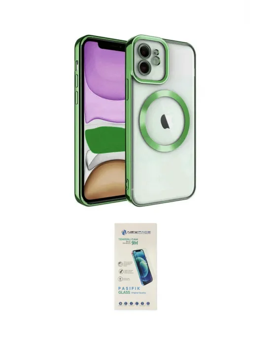 ieg™ iPhone 12 Kılıf Nova Işık Özel Seri - Şeffaf Pasifik Cam Ekran Koruyucu