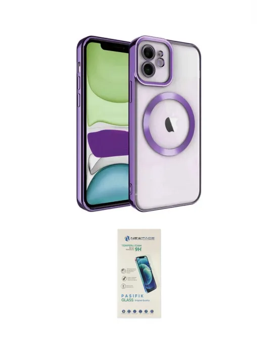 ieg™ iPhone 12 Kılıf Nova Işık Özel Seri - Şeffaf Pasifik Cam Ekran Koruyucu