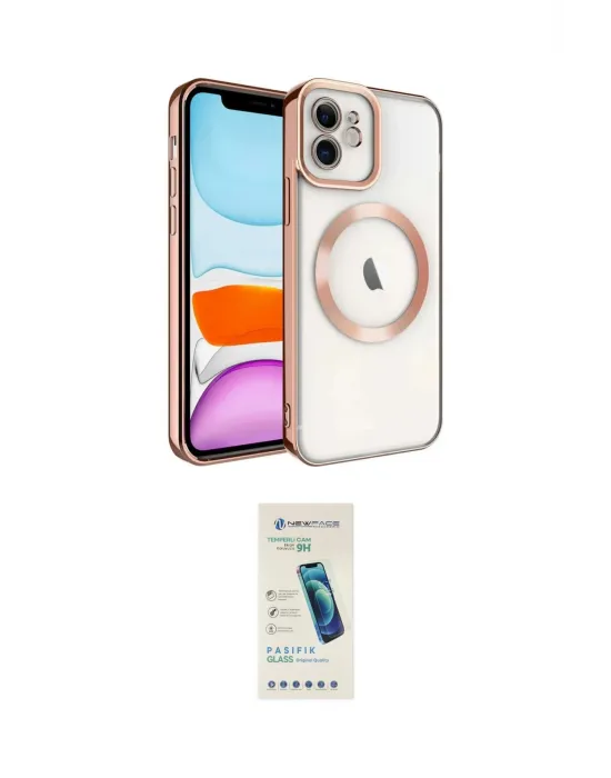 ieg™ iPhone 12 Kılıf Nova Işık Özel Seri - Şeffaf Pasifik Cam Ekran Koruyucu
