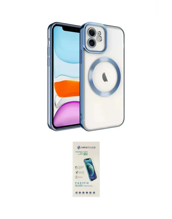 ieg™ iPhone 12 Kılıf Nova Işık Özel Seri - Şeffaf Pasifik Cam Ekran Koruyucu
