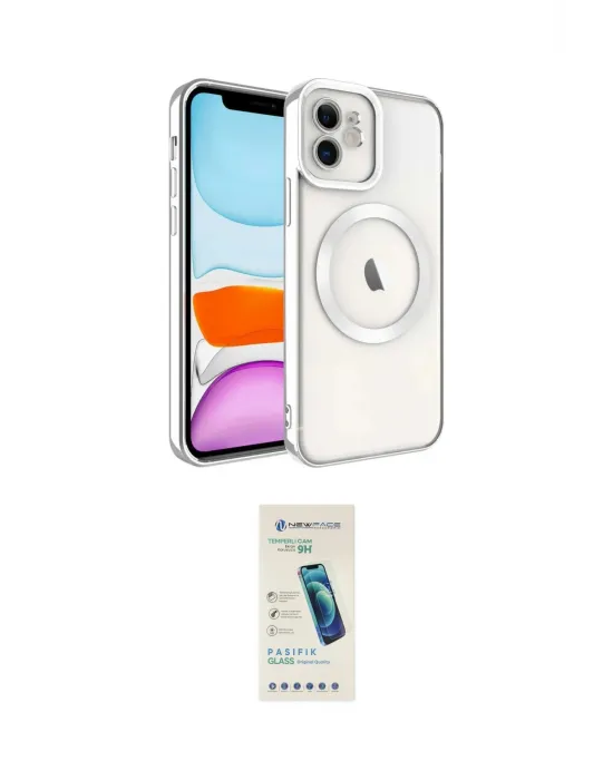 ieg™ iPhone 12 Kılıf Nova Işık Özel Seri - Şeffaf Pasifik Cam Ekran Koruyucu