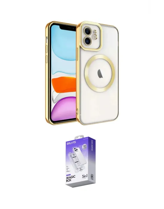 ieg™ iPhone 12 Kılıf Nova Işık Özel Seri - Siyah Bilvis 5in1 3D Magic Cam Ekran Koruyucu