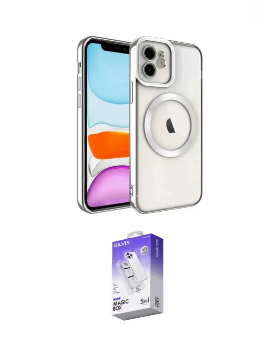 ieg™ iPhone 12 Kılıf Nova Işık Özel Seri - Siyah Bilvis 5in1 3D Magic Cam Ekran Koruyucu