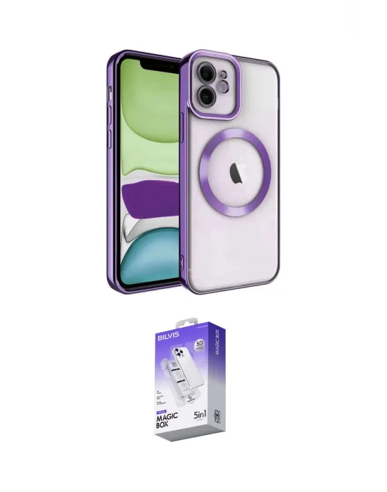 ieg™ iPhone 12 Kılıf Nova Işık Özel Seri - Siyah Bilvis 5in1 3D Magic Cam Ekran Koruyucu