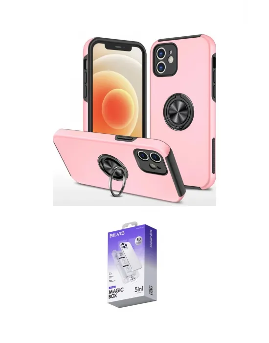 ieg™ iPhone 12 Kılıf Odak Form Prime - Siyah Bilvis 5in1 3D Magic Cam Ekran Koruyucu