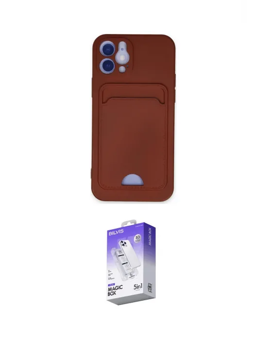 ieg™ iPhone 12 Kılıf Vadi Çizgi Prime - Siyah Bilvis 5in1 3D Magic Cam Ekran Koruyucu