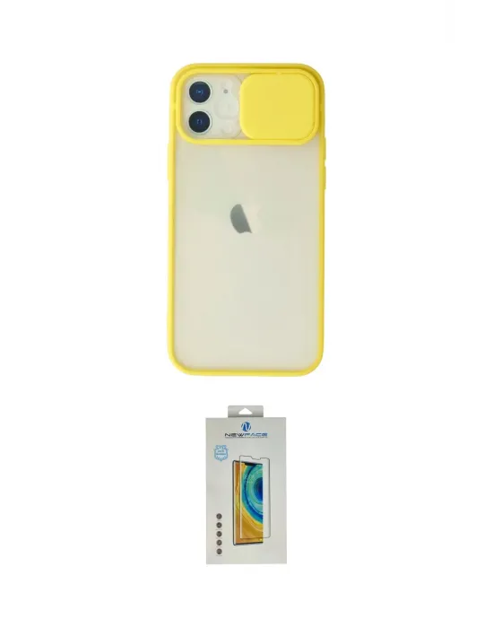 ieg™ iPhone 12 Kılıf Vadi Çizgi - Siyah Polymer Nano Ekran Koruyucu