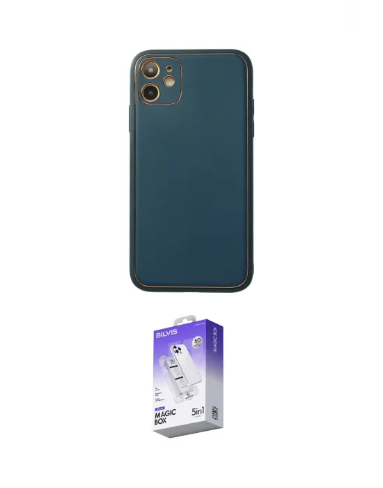 ieg™ iPhone 12 Kılıf Yadigar Klasik - Siyah Bilvis 5in1 3D Magic Cam Ekran Koruyucu