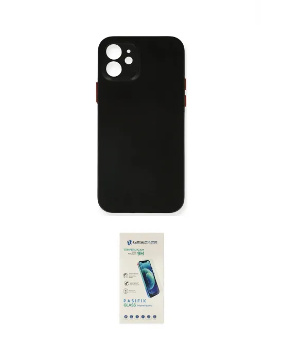 ieg™ iPhone 12 Kılıf Yadigar Yansıma Serisi - Şeffaf Pasifik Cam Ekran Koruyucu