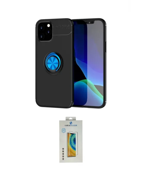 ieg™ iPhone 12 Kılıf Yankı Form Prime - Siyah Polymer Nano Ekran Koruyucu