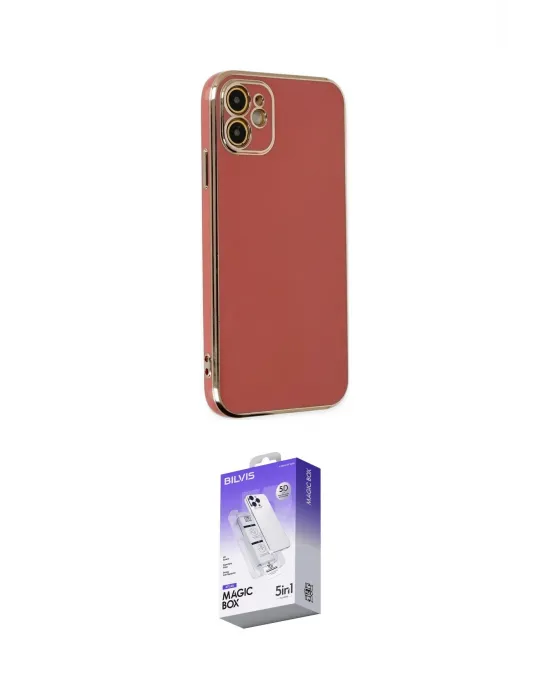 ieg™ iPhone 12 Kılıf Yankı Serisi - Siyah Bilvis 5in1 3D Magic Cam Ekran Koruyucu