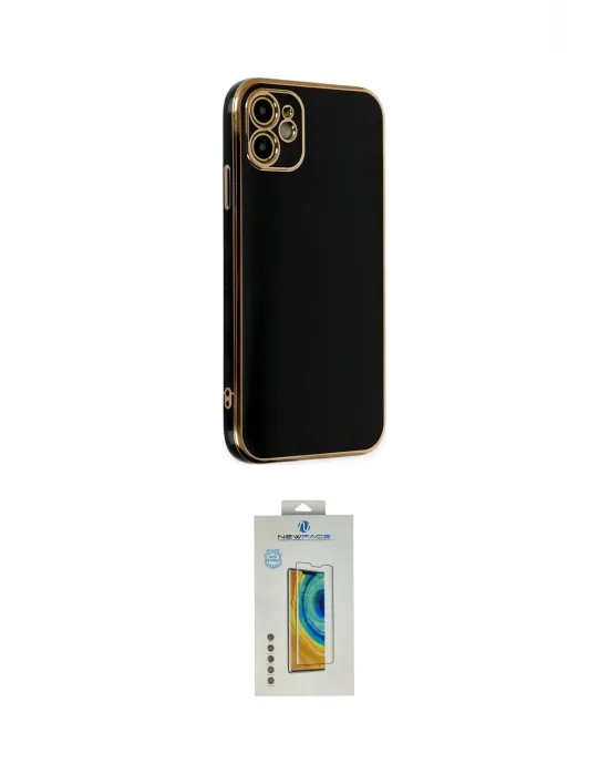 ieg™ iPhone 12 Kılıf Yankı Serisi - Siyah Polymer Nano Ekran Koruyucu