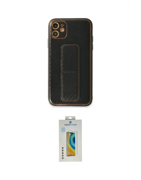 ieg™ iPhone 12 Kılıf Yörünge Yansıma - Siyah Polymer Nano Ekran Koruyucu