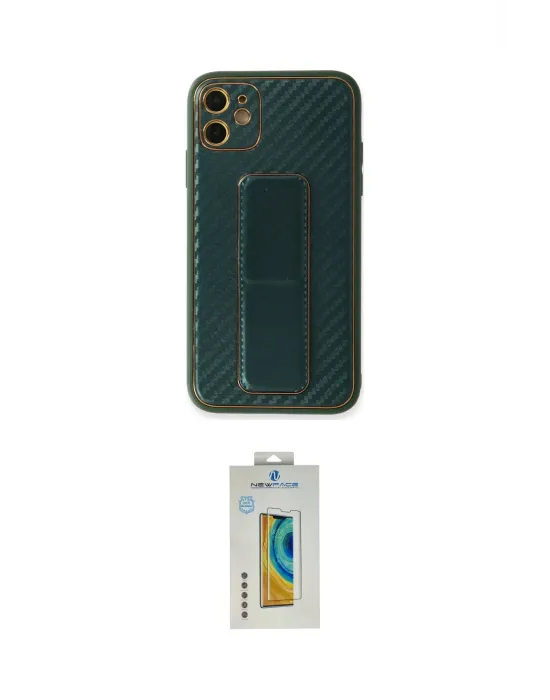 ieg™ iPhone 12 Kılıf Yörünge Yansıma - Siyah Polymer Nano Ekran Koruyucu
