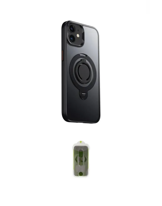 ieg™ iPhone 12 Kılıf Zirve Çizgi Prime - Siyah Joko Magic 5D Hayalet Cam