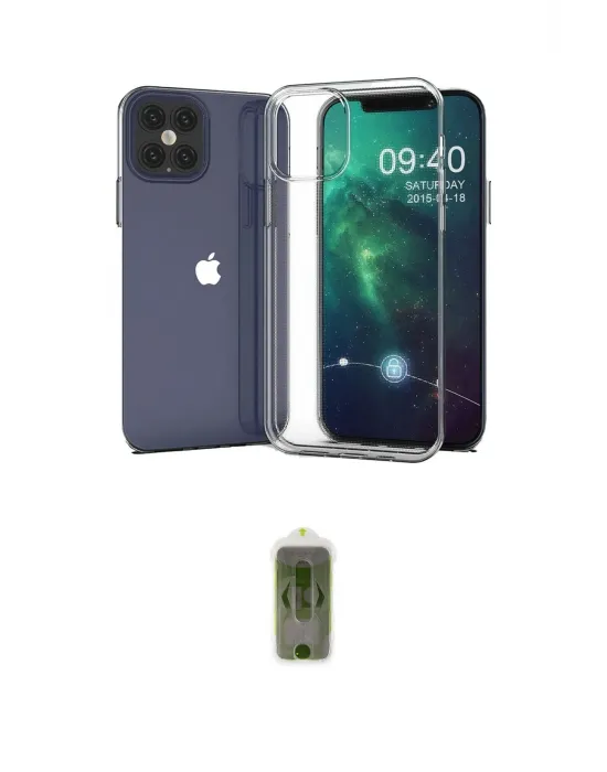 ieg™ iPhone 12 Kılıf Zirve Doku - Siyah Joko Magic 5D Hayalet Cam