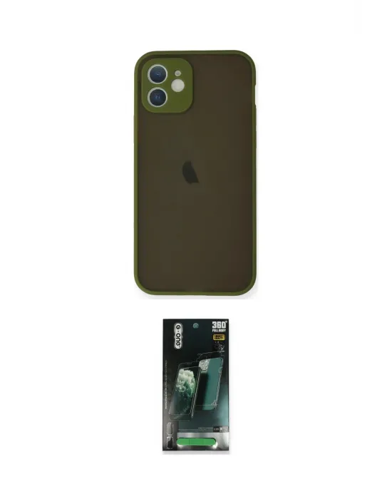ieg™ iPhone 12 Mini Kılıf Ahenk Çizgi Serisi - Şeffaf 360 Full Body Arka Koruyucu