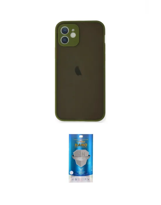 ieg™ iPhone 12 Mini Kılıf Ahenk Çizgi Serisi - Şeffaf Royal Nano Ekran Koruyucu
