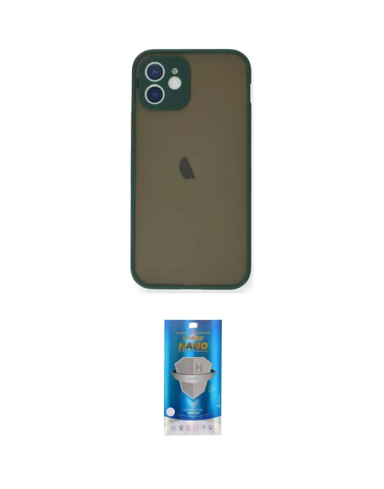 ieg™ iPhone 12 Mini Kılıf Ahenk Çizgi Serisi - Şeffaf Royal Nano Ekran Koruyucu