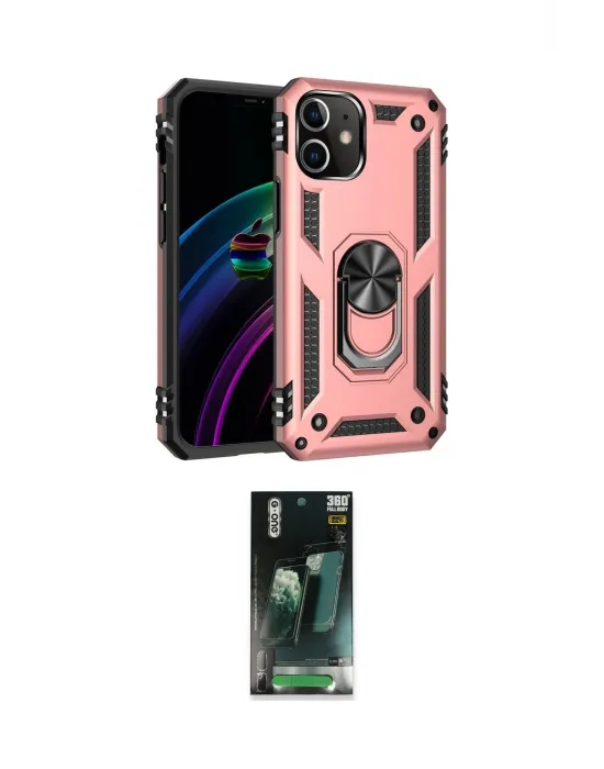 ieg™ iPhone 12 Mini Kılıf Ahenk Klasik Koleksiyonu - Siyah 360 Mat Full Body Arka Koruyucu