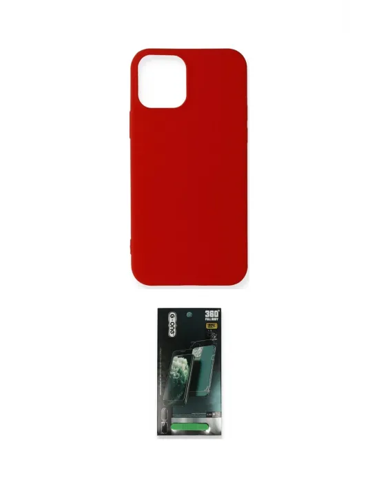 ieg™ iPhone 12 Mini Kılıf Kozmos Yansıma Özel Seri - Siyah 360 Mat Full Body Arka Koruyucu