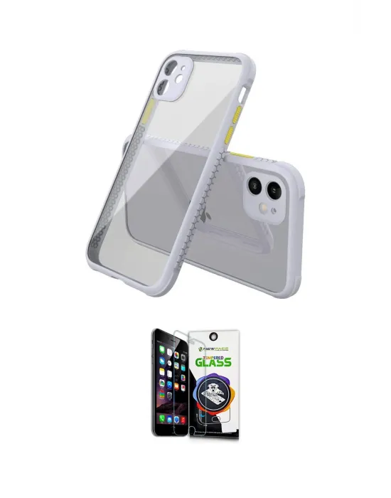 ieg™ iPhone 12 Mini Kılıf Nova Asil Özel Seri - Şeffaf Temperli Cam Ekran Koruyucu