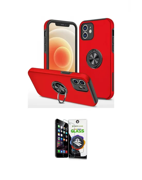 ieg™ iPhone 12 Mini Kılıf Odak Form Prime - Şeffaf Temperli Cam Ekran Koruyucu
