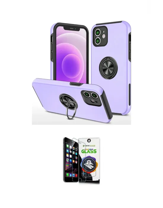 ieg™ iPhone 12 Mini Kılıf Odak Form Prime - Şeffaf Temperli Cam Ekran Koruyucu