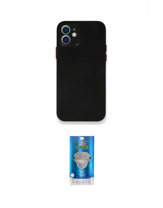 ieg™ iPhone 12 Mini Kılıf Yadigar Yansıma Serisi - Şeffaf Royal Nano Ekran Koruyucu