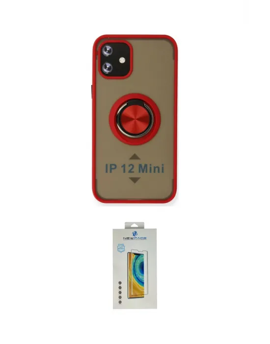 ieg™ iPhone 12 Mini Kılıf Yörünge Çizgi - Siyah Polymer Nano Ekran Koruyucu