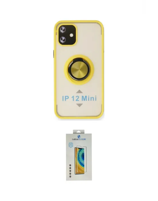 ieg™ iPhone 12 Mini Kılıf Yörünge Çizgi - Siyah Polymer Nano Ekran Koruyucu