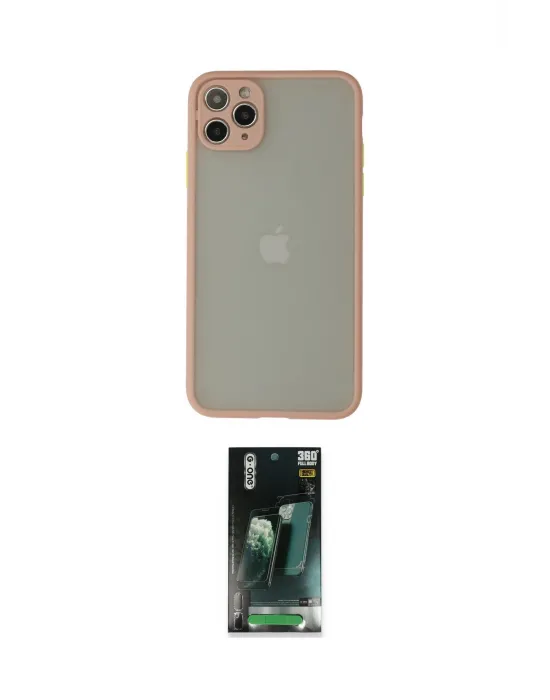 ieg™ iPhone 12 Pro Kılıf Ahenk Çizgi Serisi - Şeffaf 360 Full Body Arka Koruyucu
