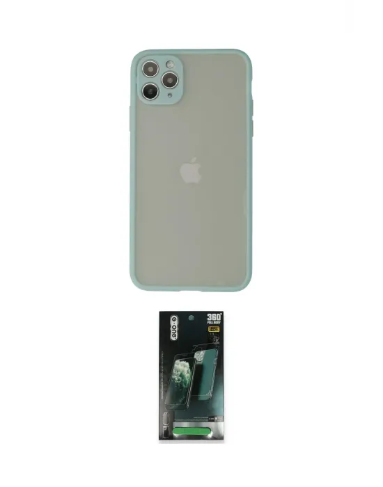 ieg™ iPhone 12 Pro Kılıf Ahenk Çizgi Serisi - Şeffaf 360 Full Body Arka Koruyucu