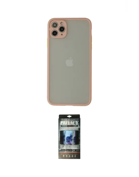 ieg™ iPhone 12 Pro Kılıf Ahenk Çizgi Serisi - Siyah 34D Hayalet Izgaralı Cam