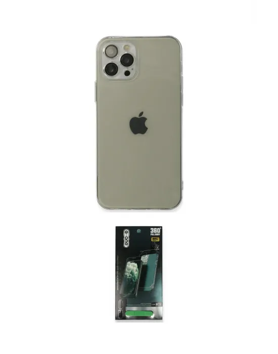 ieg™ iPhone 12 Pro Kılıf Ahenk Doku - Siyah 360 Mat Full Body Arka Koruyucu