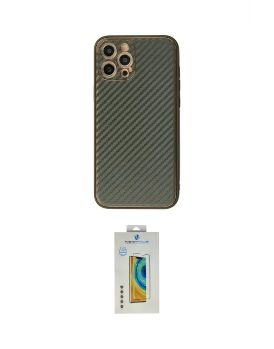 ieg™ iPhone 12 Pro Kılıf Ahenk Işık - Siyah Polymer Nano Ekran Koruyucu
