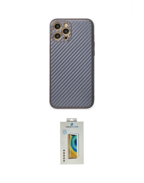 ieg™ iPhone 12 Pro Kılıf Ahenk Işık - Siyah Polymer Nano Ekran Koruyucu