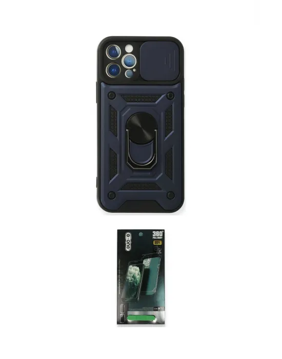 ieg™ iPhone 12 Pro Kılıf Ahenk Klasik - Şeffaf 360 Full Body Arka Koruyucu