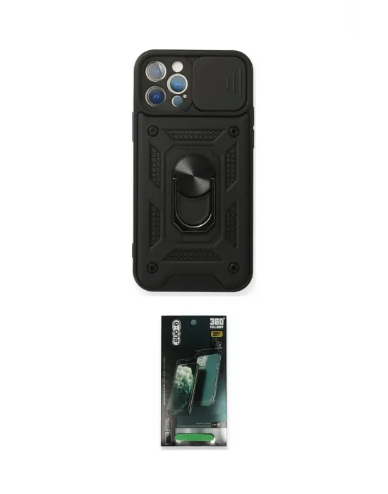 ieg™ iPhone 12 Pro Kılıf Ahenk Klasik - Şeffaf 360 Full Body Arka Koruyucu