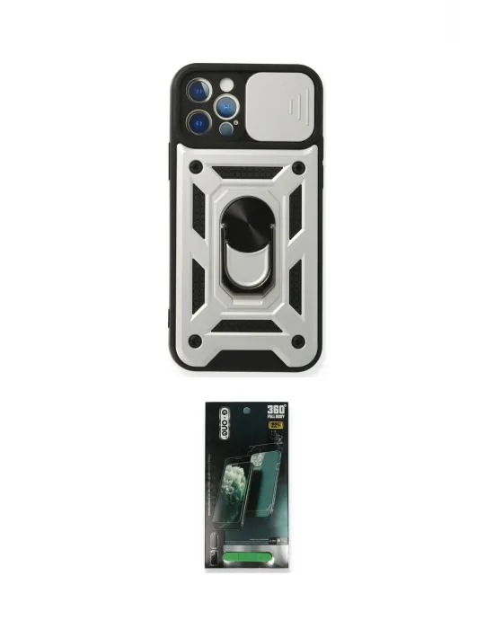 ieg™ iPhone 12 Pro Kılıf Ahenk Klasik - Siyah 360 Mat Full Body Arka Koruyucu