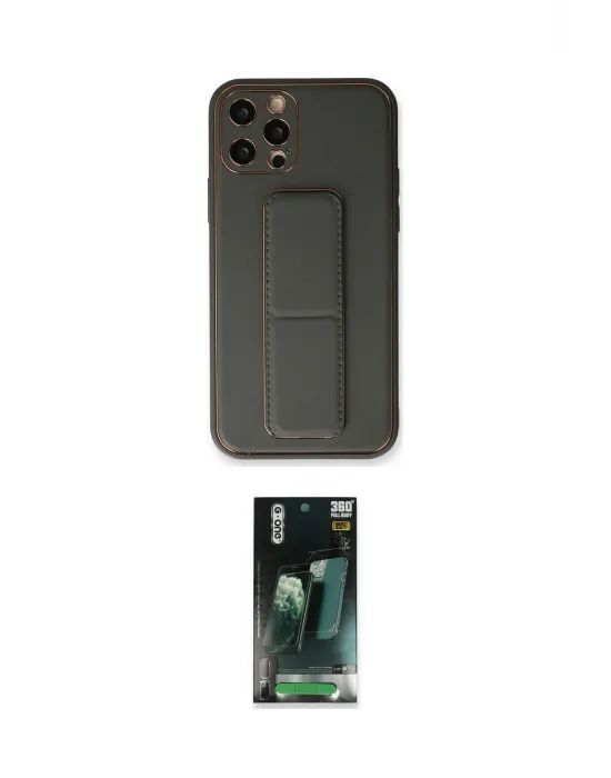 ieg™ iPhone 12 Pro Kılıf Akış Doku - Şeffaf 360 Full Body Arka Koruyucu