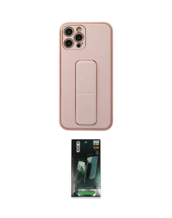 ieg™ iPhone 12 Pro Kılıf Akış Doku - Şeffaf 360 Full Body Arka Koruyucu