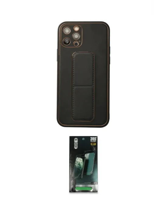 ieg™ iPhone 12 Pro Kılıf Akış Doku - Şeffaf 360 Full Body Arka Koruyucu