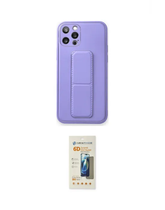 ieg™ iPhone 12 Pro Kılıf Akış Doku - Siyah 6D Mat Seramik Hayalet Nano Ekran Koruyucu